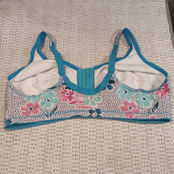 Comfort Choice woman's plus size front close cotton wireless bra sz 48D - Picture 2 of 11